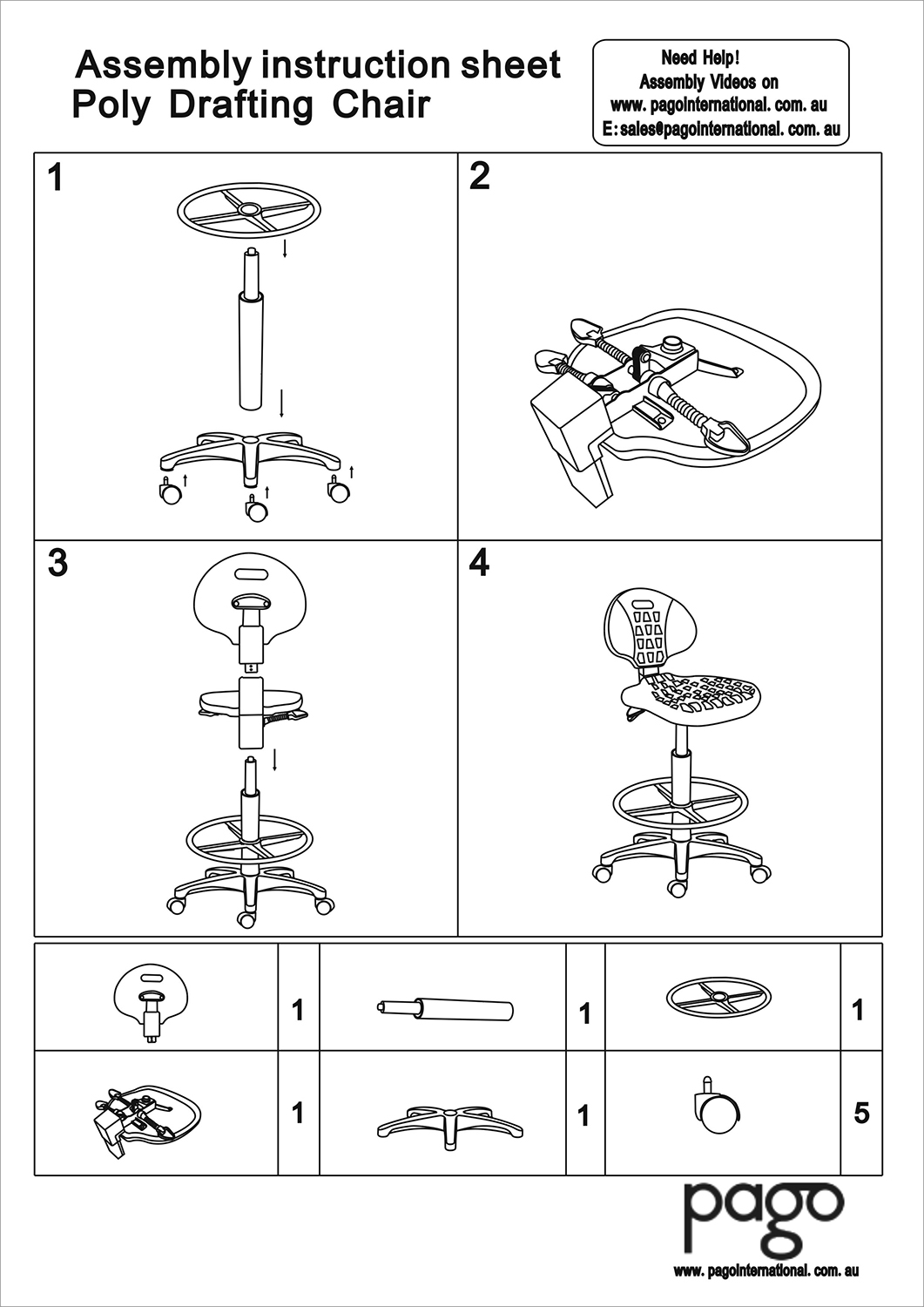 Pago Chair Assembly Instructions